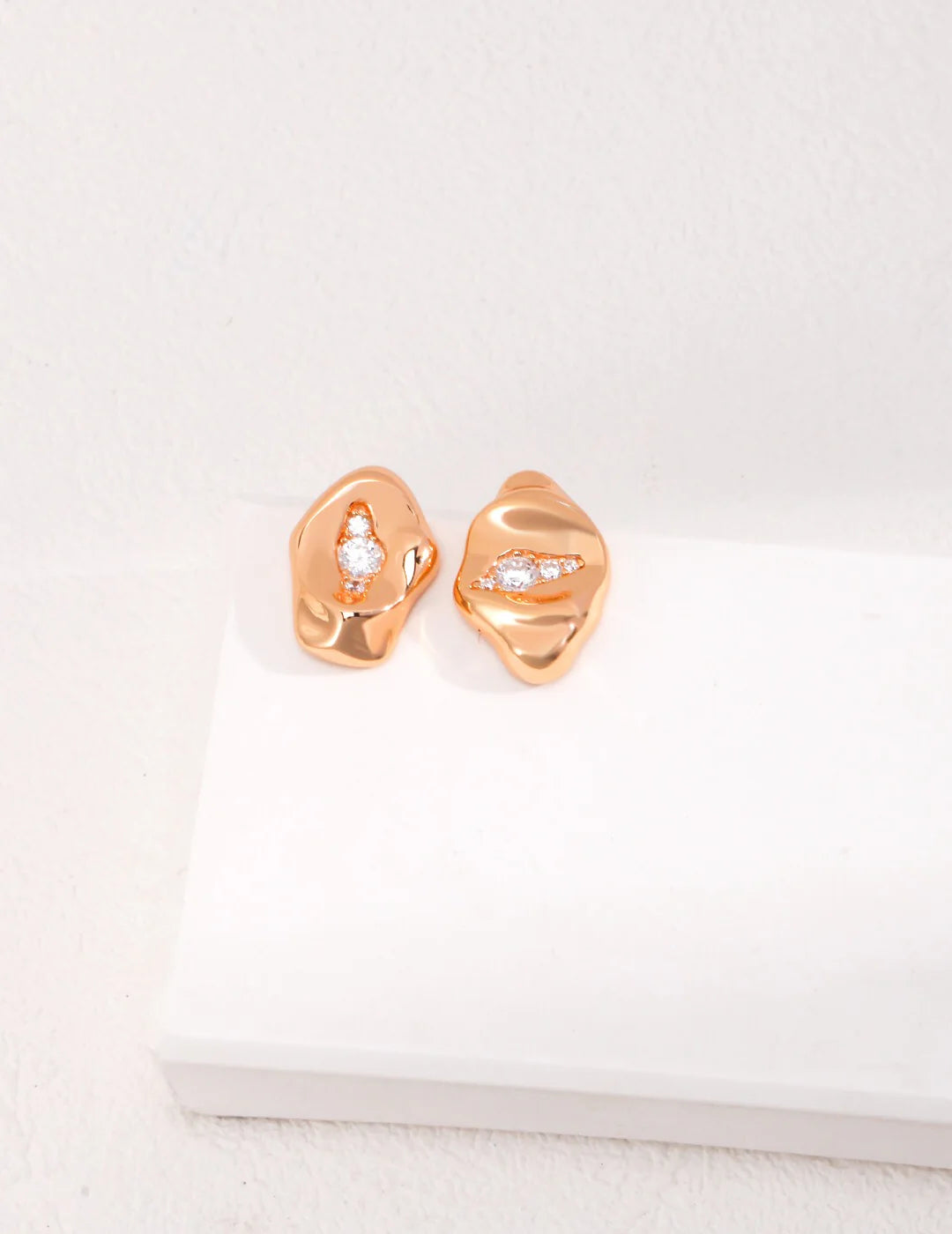 Abstract Sculpture Style Zircon Earrings