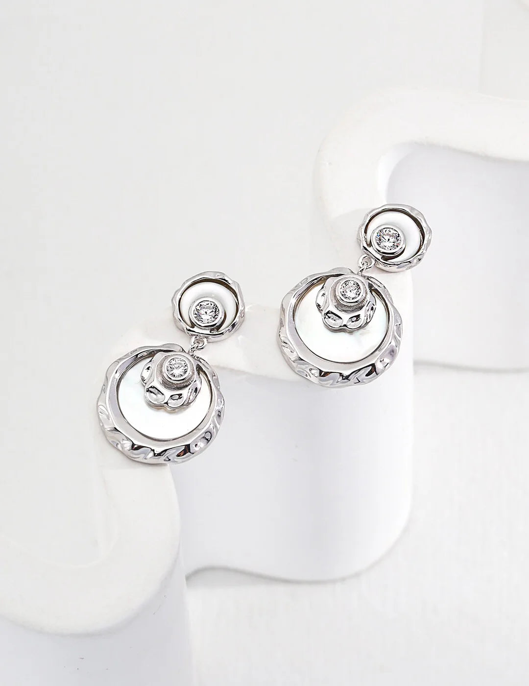 Minimalist round Zircon Drop Earrings