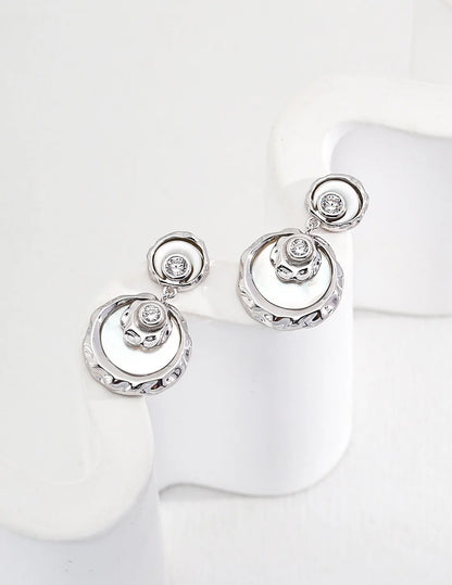 Minimalist round Zircon Drop Earrings