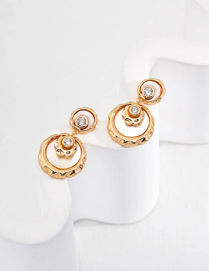 Minimalist round Zircon Drop Earrings