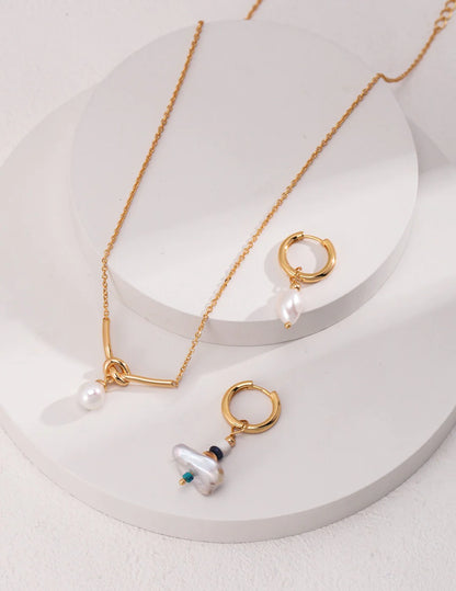 Love Knot Drop Pearl Necklace