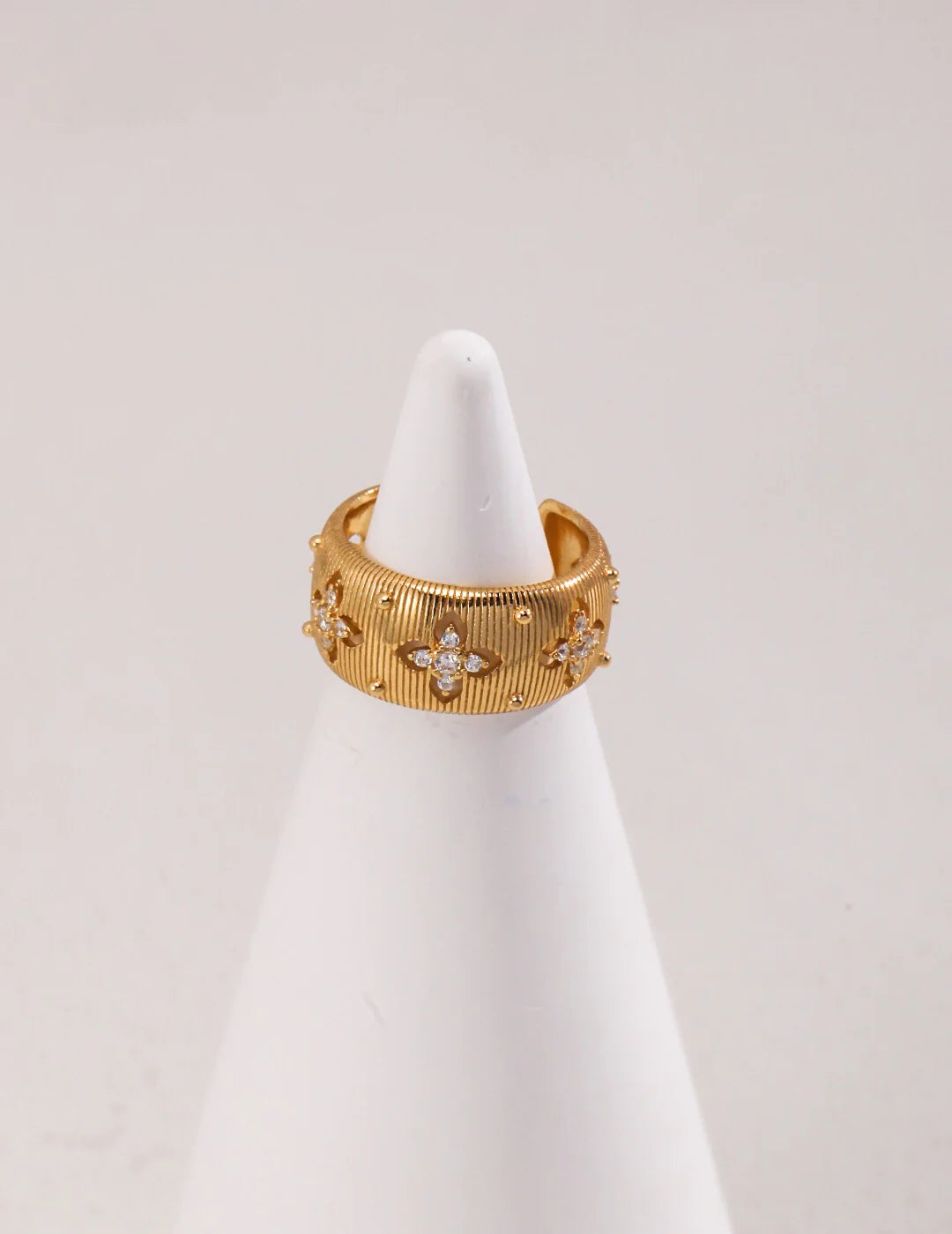 Adjustable Star Thick Band Cross Ring