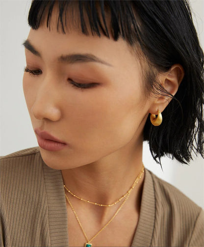 Metallic Fashionable Exaggerated Hoop Earrings