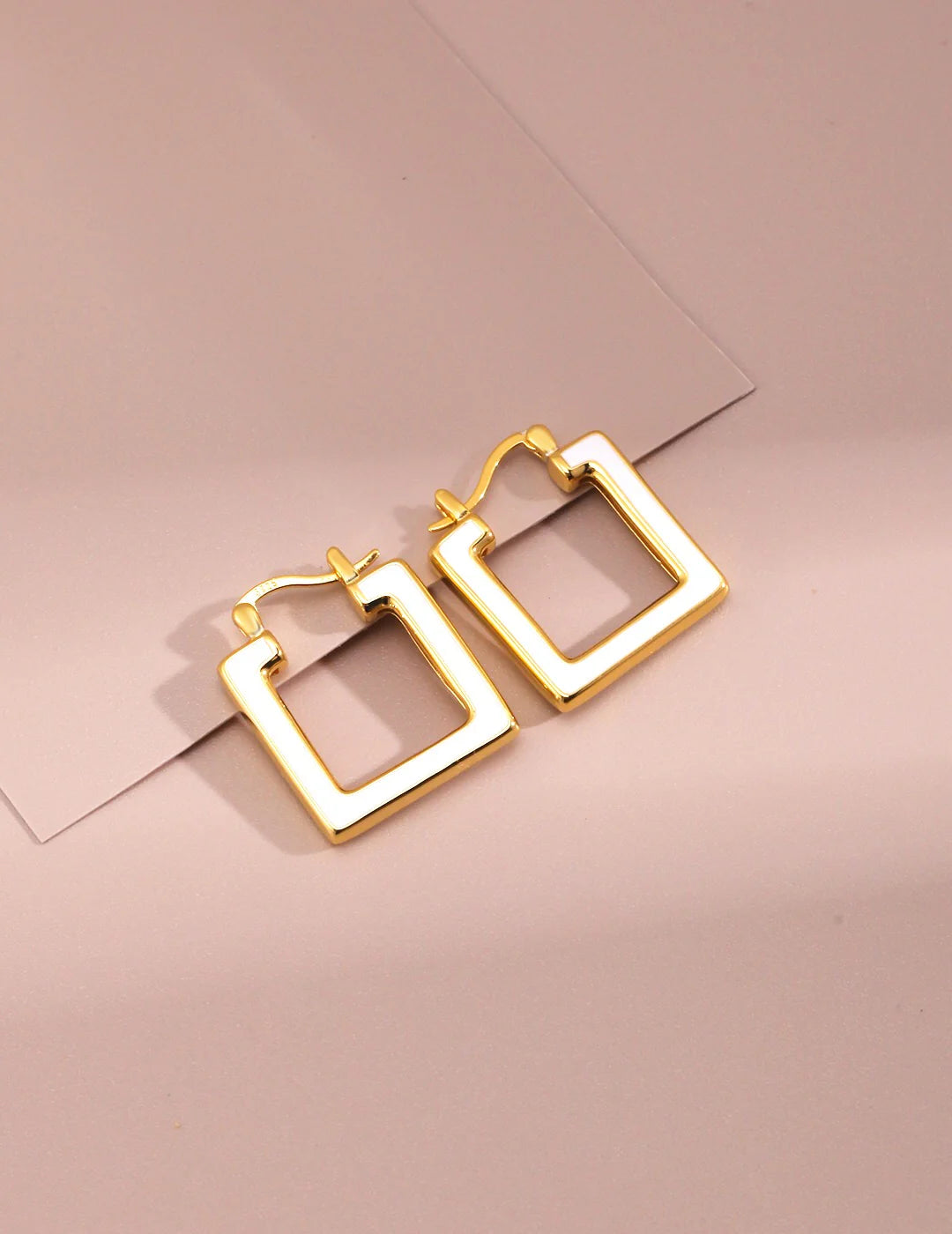 Square Loop Dripping Glaze Earrings