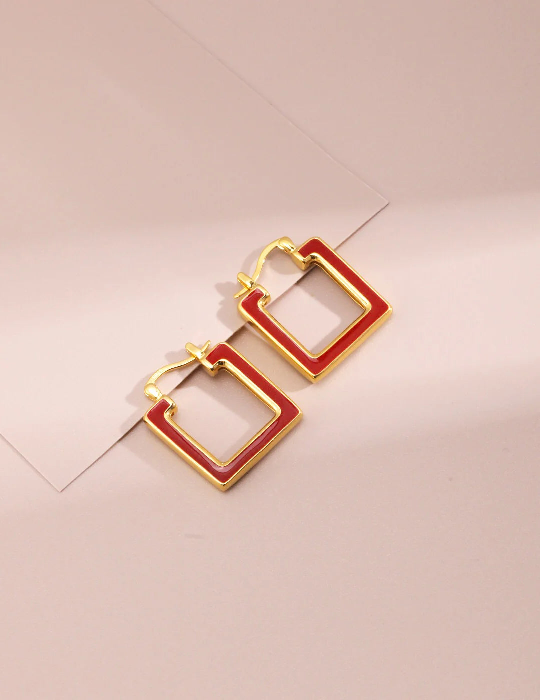 Square Loop Dripping Glaze Earrings